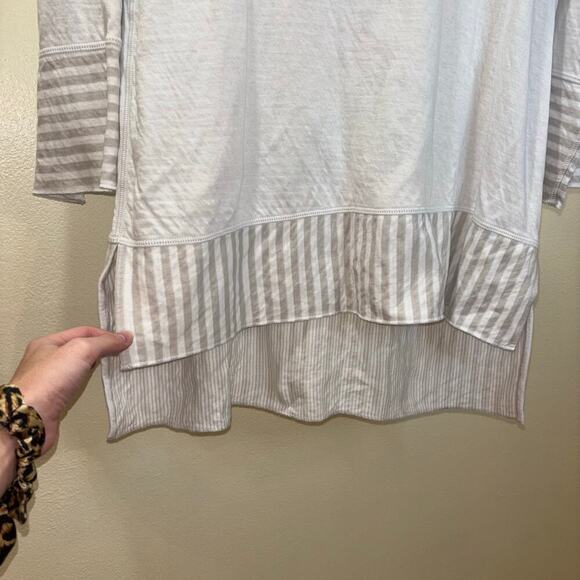 Iridium 100% Pima Cotton Striped Lagenlook Oversized Shirt – Size XS - Picture 5 of 10